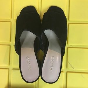 Aldo Black Suede Heels